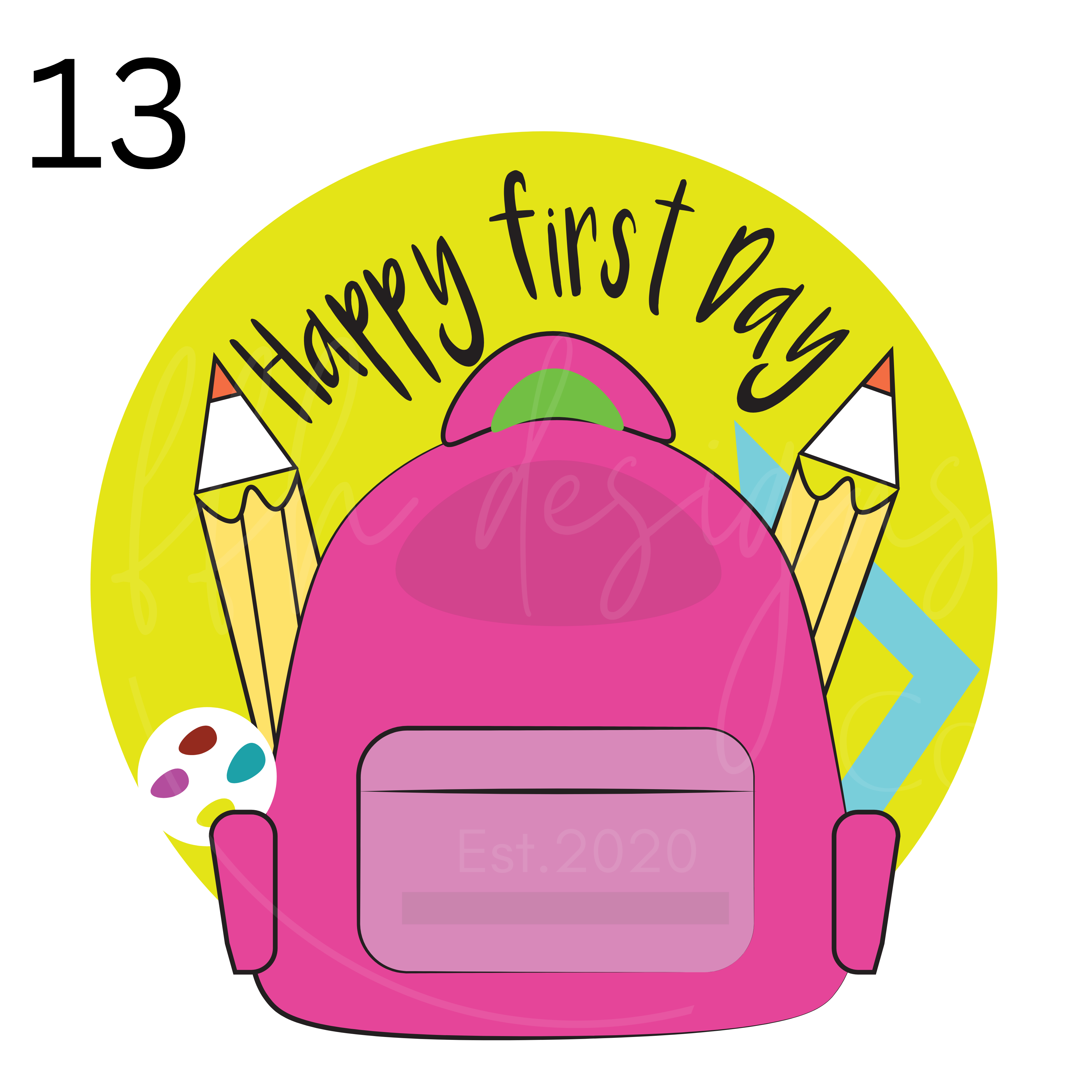 Happy First Day Preppy Single DTF Transfer